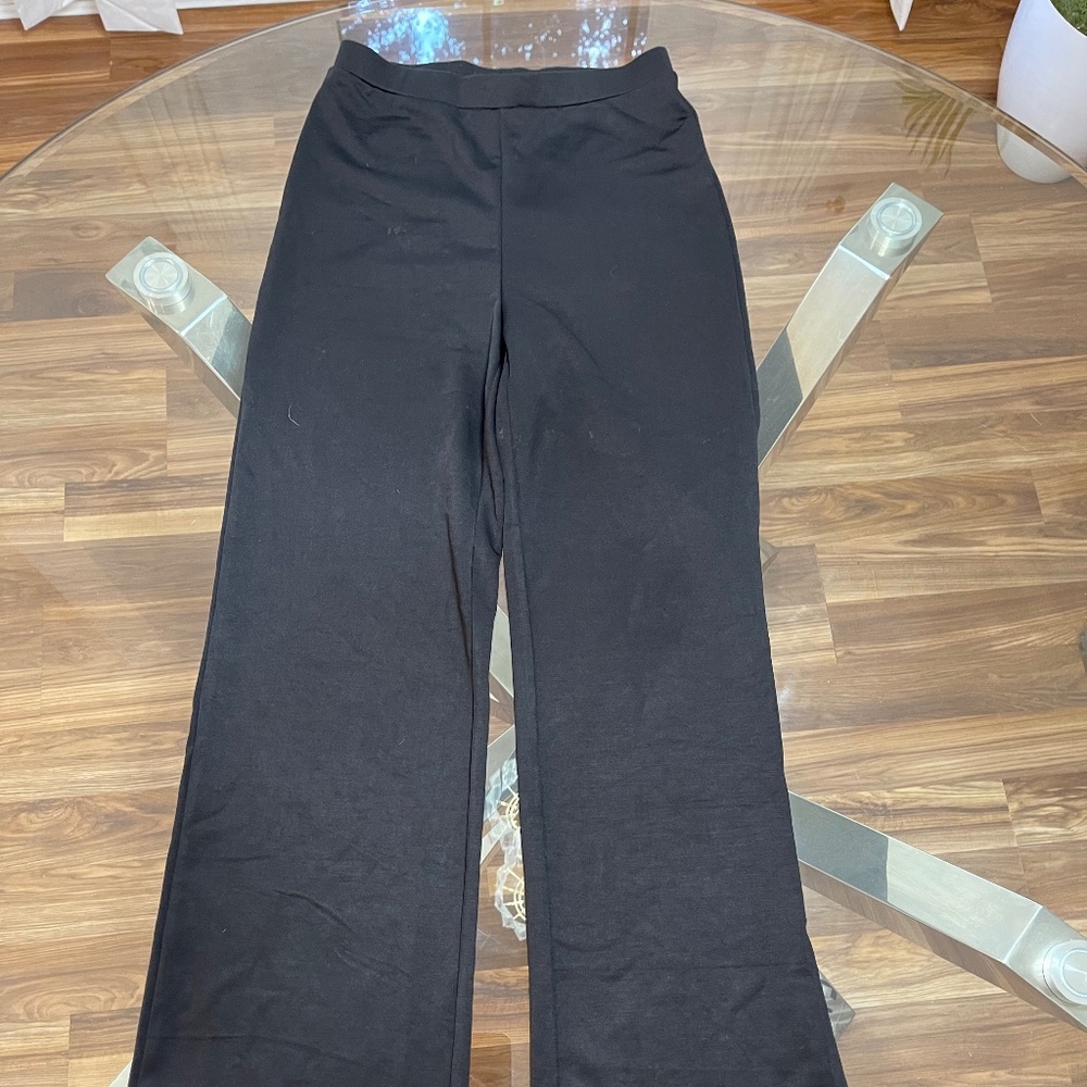 Black High Waisted Straight Leg Trousers, M